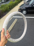 White lv steering wheel cover